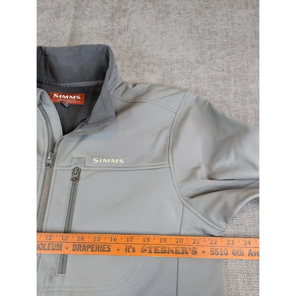 Simms Jacket Men M Gray Guide Series Full Zip Fleece Softshell Fishing Outdoors - Picture 4 of 7